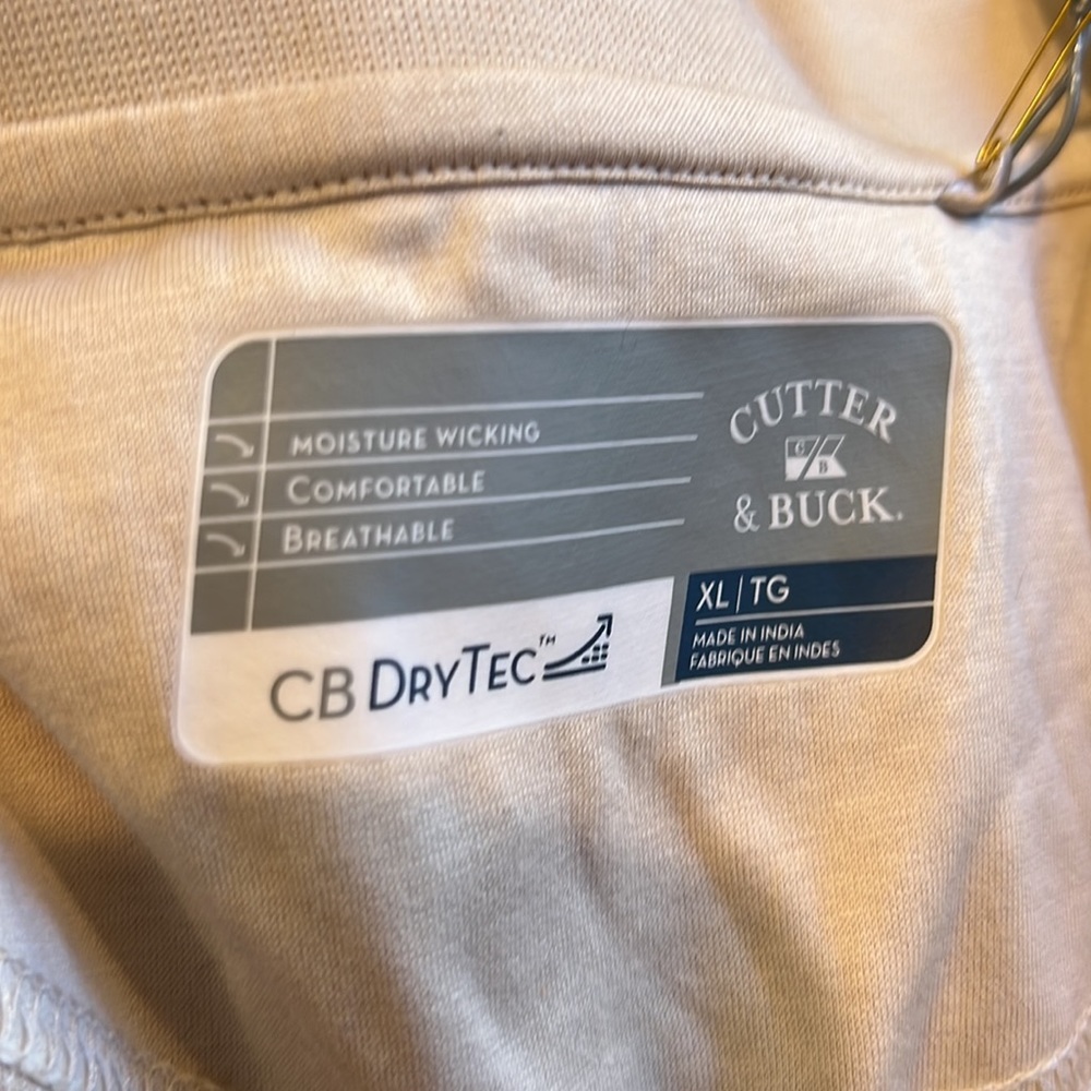 New Cutter & Buck beige golf polo shirt XL - Picture 5 of 5
